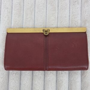 Fossil Burgundy Wallet with Gold Accent